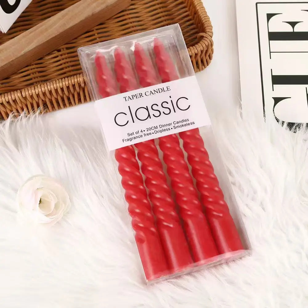 bougies spirales classiques noires violets vertes blanches roses maison mariage