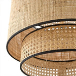 lustre moderne tissé main lampe suspendue beige noir géométrique 40cm
