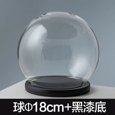 boule verre transparent socle bois décoration d'intérieur moderne objet d'exposition moderne