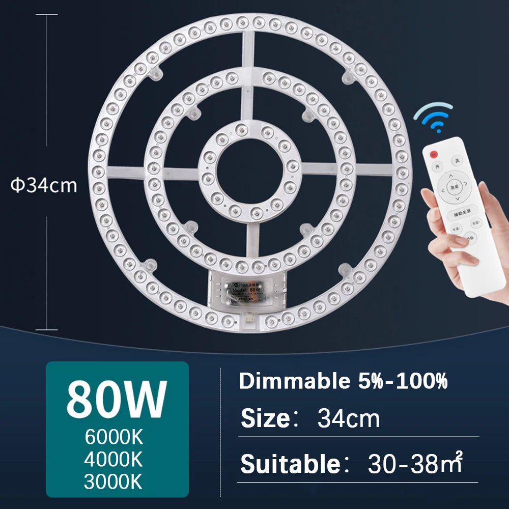 ampoule led module circulaire blanc moderne économie énergie contrôle distant aimant blanc chaud froid