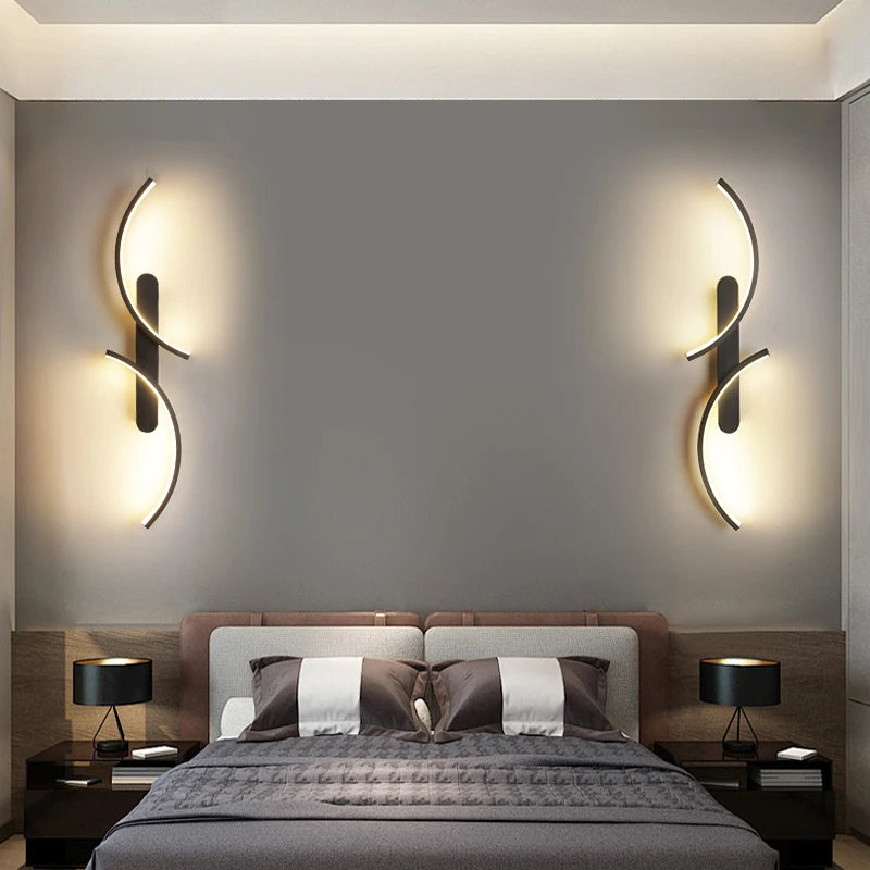 appliques murales modernes LED noir blanc élégantes contemporaines salon chambre entrée étude