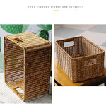 panier tressé marron clair rustique poignées intégrées pliable rangement étagères cuisine réutilisable respectueux environnement