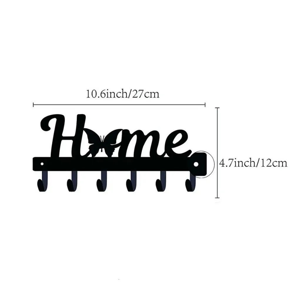 porte cle mural noir fer lettres sweet crochet organisation entree maison moderne