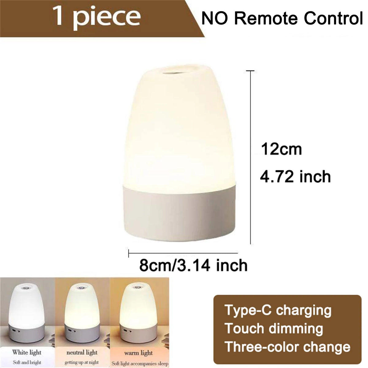lampe chevet tactile rechargeable led blanc moderne sans fil USB veilleuse table couleurs dimmable