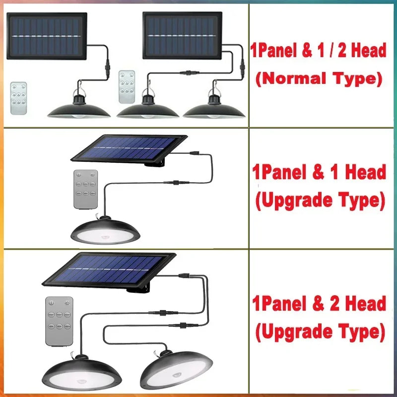 lampe solaire deux têtes noire moderne ip65 led étanche télécommande suspension extérieure