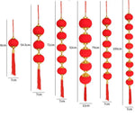 lanterne traditionnelle rouge cylindrique décorative nouvelle année flannelette brillante pompon