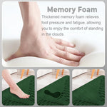 tapis bain antidérapant mousse mémoire forme feuilles palmier relief moderne vert foncé absorbant eau