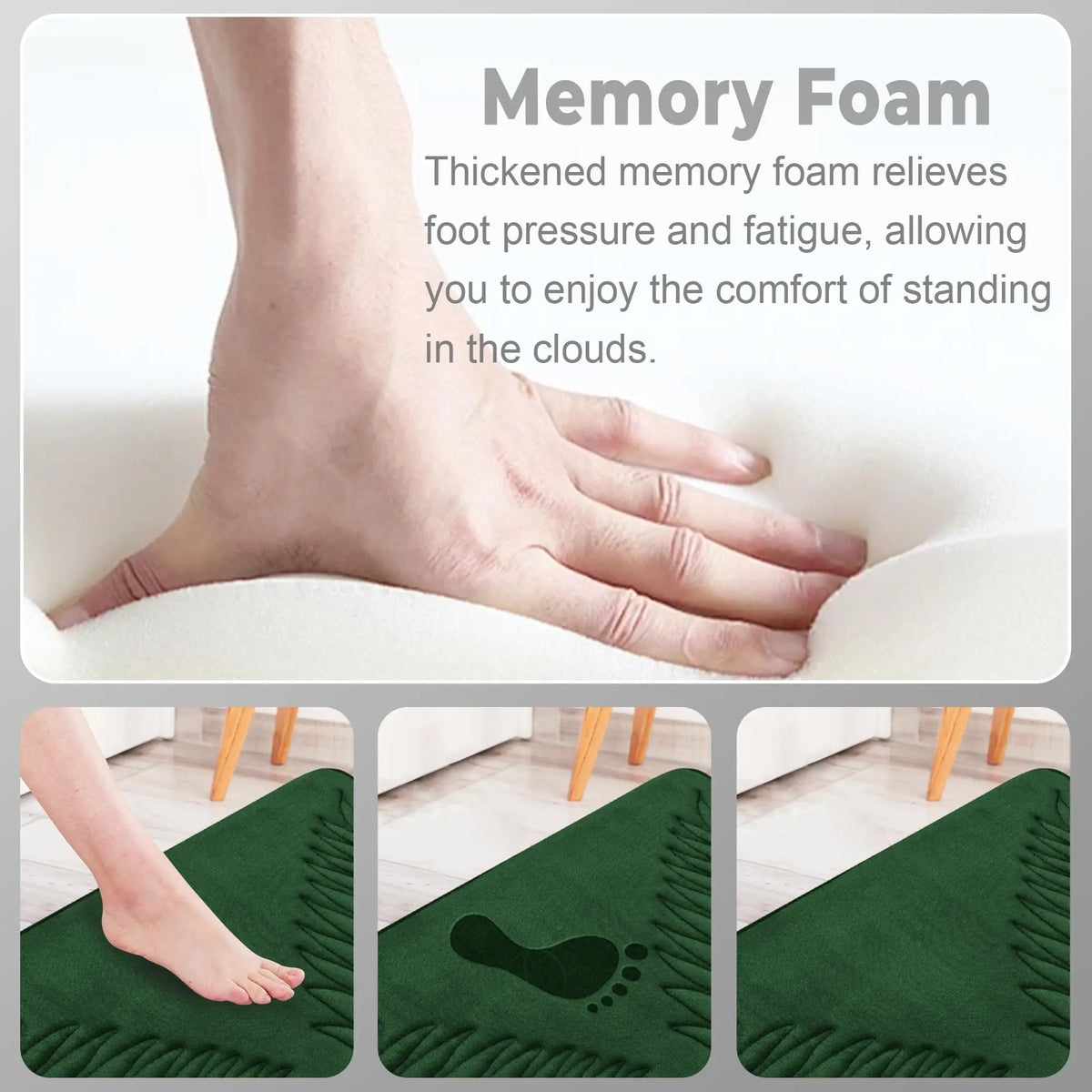 tapis bain antidérapant mousse mémoire forme feuilles palmier relief moderne vert foncé absorbant eau