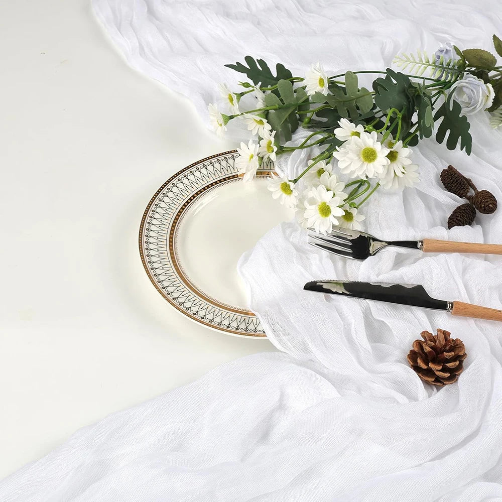 chemin table bordeaux serviette plissée semi transparente décoration mariage fête boho rustique