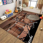 tapis noir blanc gris batterie tama moderne graphique salon chambre 80x120CM