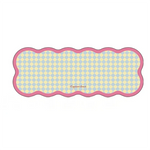 tapis moderne rose clair carreaux géométriques antidérapant polyester entrée salon chambre