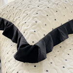 taies d'oreiller polyester non toxique motif points doux blanc housse lit couple usage domestique