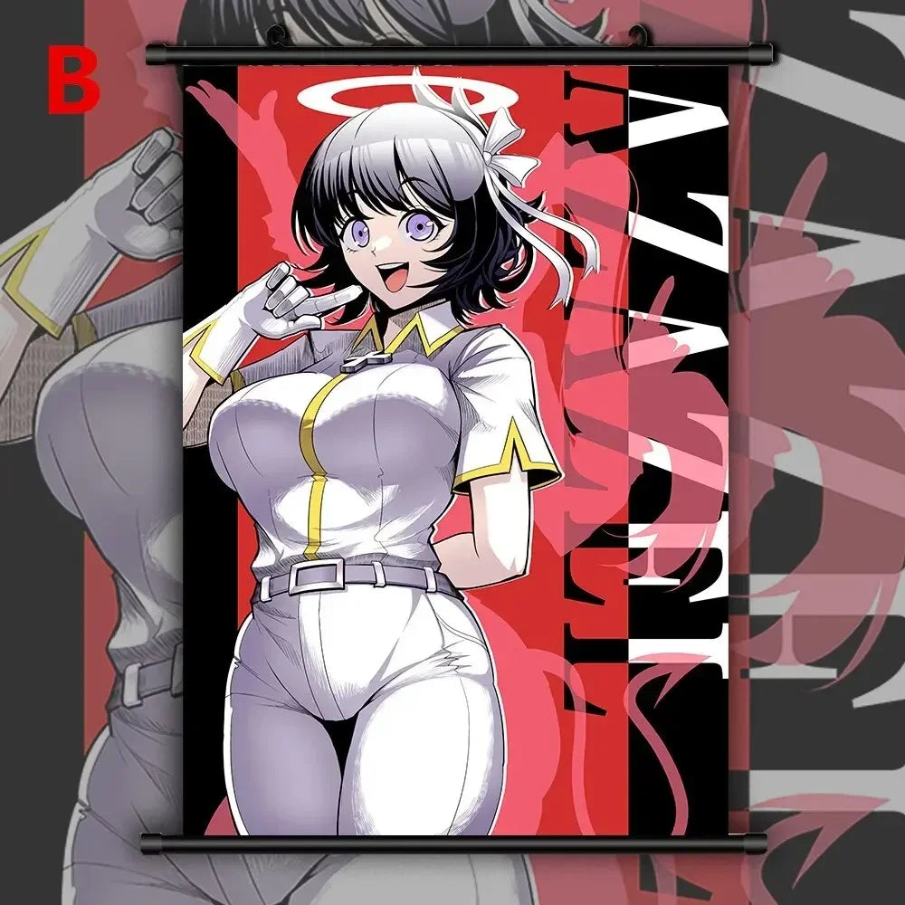 toile anime illustration graphique clips decoration salon blanc rouge noir vertical