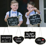 ardoises décoratives tableaux noirs cordelettes suspension mariage enfantin boiserie rustic