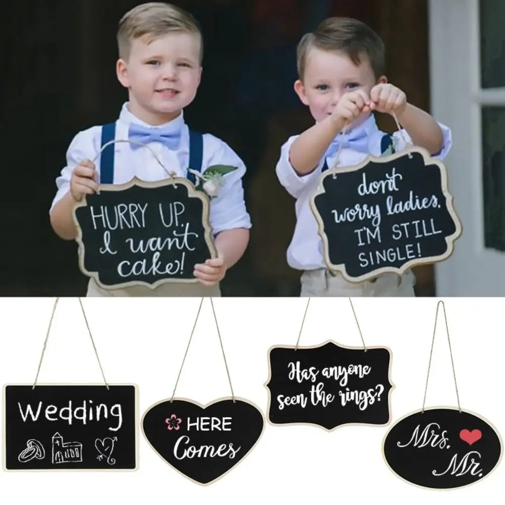 ardoises décoratives tableaux noirs cordelettes suspension mariage enfantin boiserie rustic