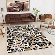 tapis léopard moderne polypropylène lavable salon contemporain multicolore