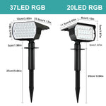 projecteur solaire extérieur led rgb ip65 moderne 37led 20led carré opaque jardin couloir