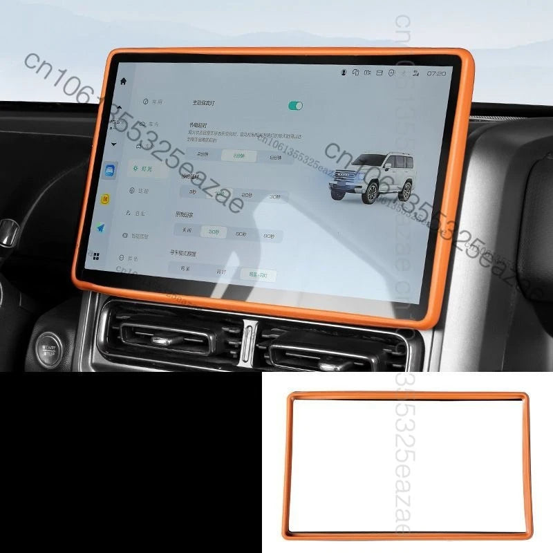 organisateur rangement voiture orange texture cuir moderne adhésif compartiments tasses objets smartphone