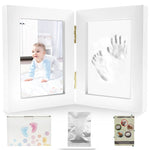 Cadre photo pliable bois blanc empreintes mains bébés souvenir classique kit encre instructions