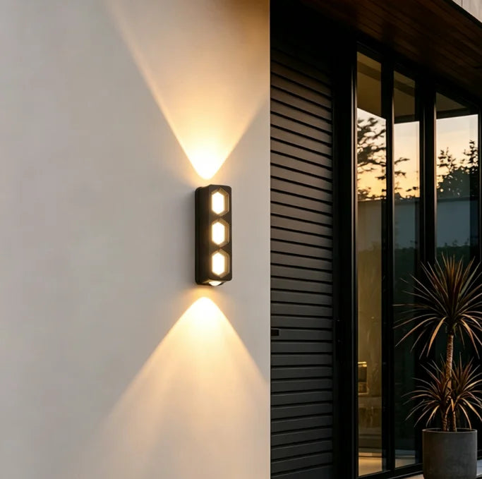 applique murale moderne led noir éclairage extérieur balcon jardin hydrofuge minimaliste