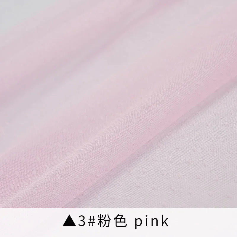 tulle polyester blanc rose noir rouge motifs points translucide textile bricolage fashion cute
