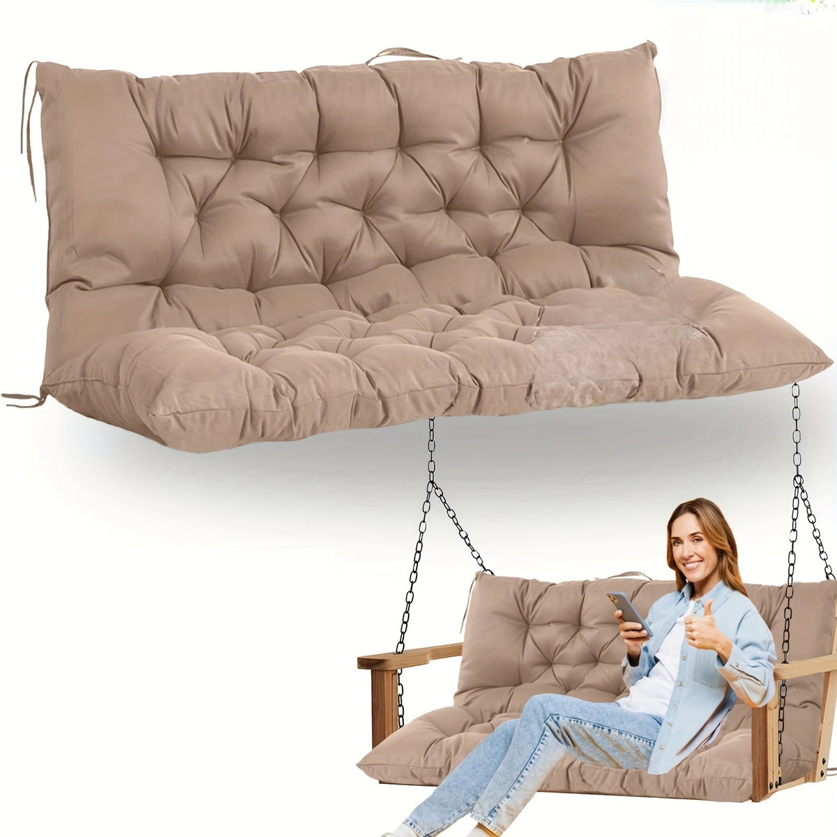 Coussin balançoire extérieur tufté beige bleu marine turquoise 150x50cm métal washable confortable
