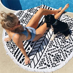 serviette plage ronde rapide sèche microfibre imprimé animaux couleurs moderne graphique absorption rapide