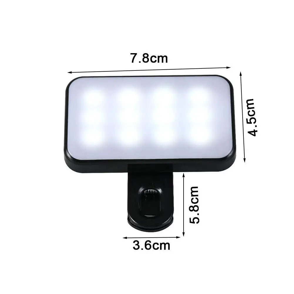 lampe led portable rechargeable blanc noir réglable clip moderne compact selfie