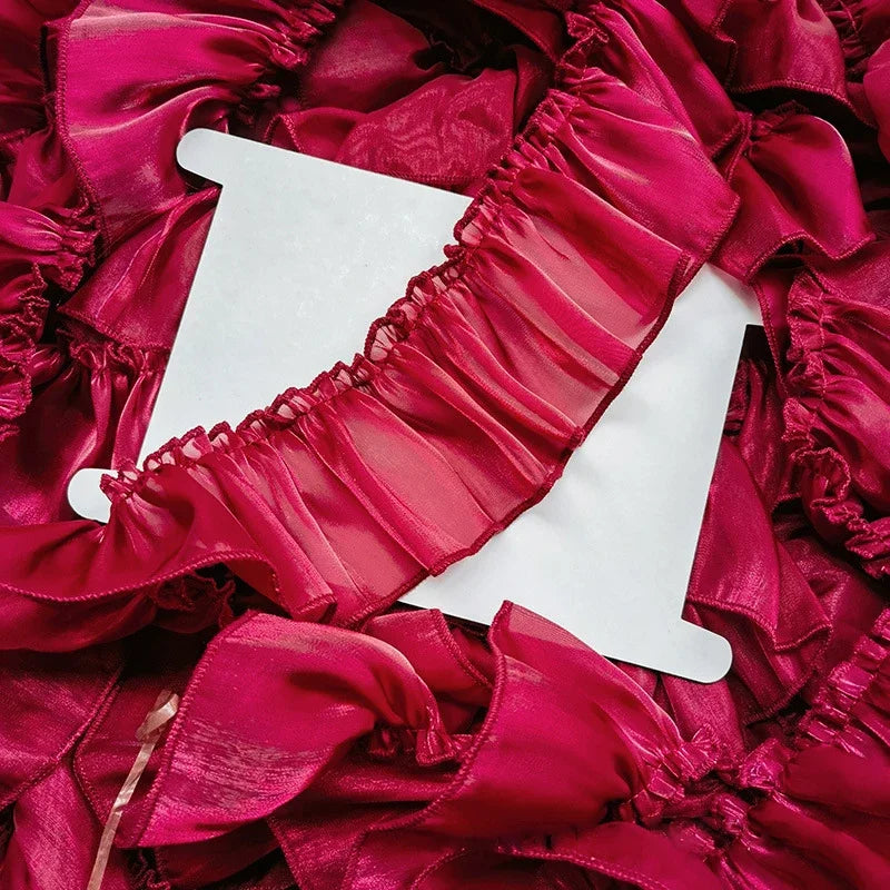rubans plissés satinés polyester blanc rose violet bleu vert clips mariage élégants classiques