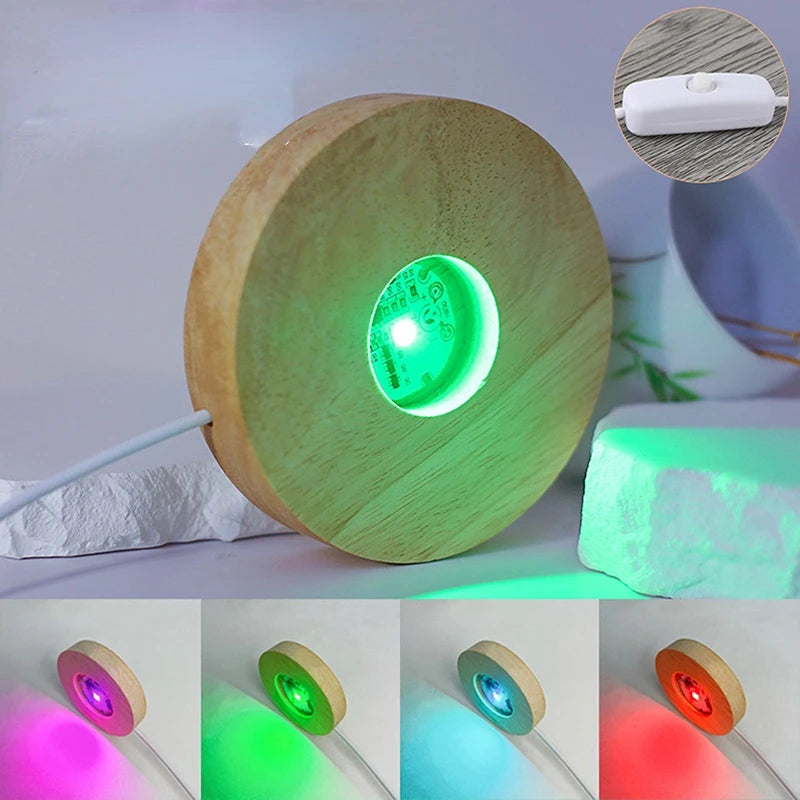 veilleuse led rechargeable bois naturel multicolore moderne adhésif interrupteur câble usb
