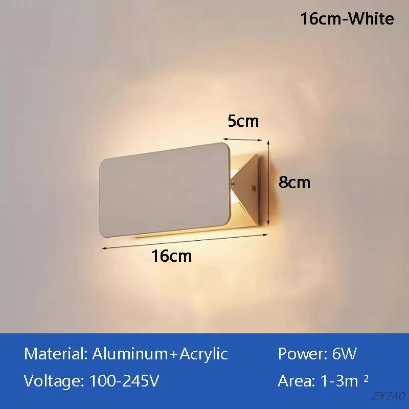 lampe murale led blanche moderne aluminium salon chambre éclairage lecture