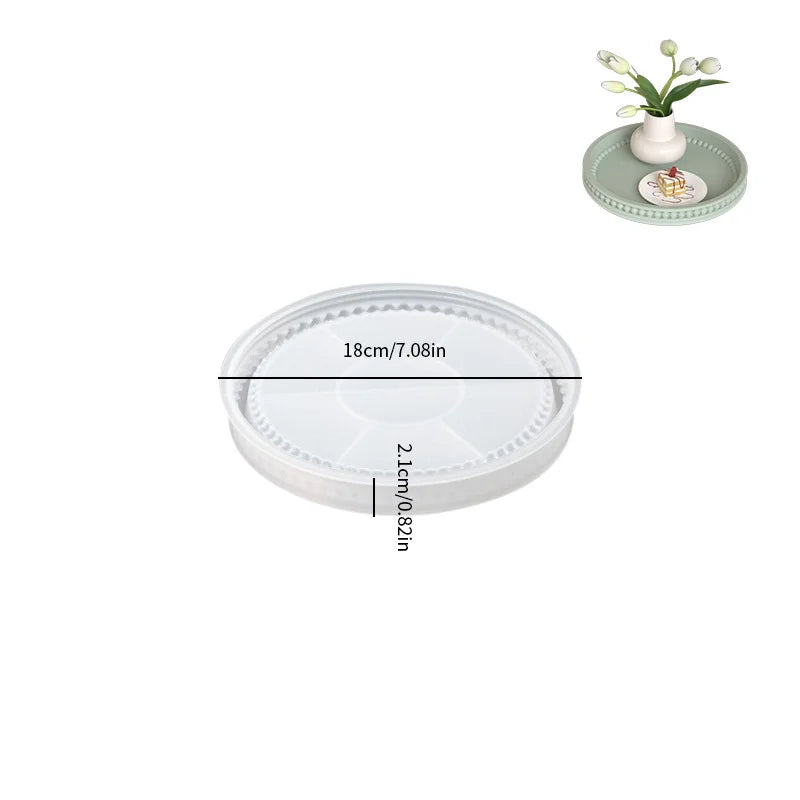 moule silicone plateau rond décoration intérieure vase transparent figurines bohème minimaliste