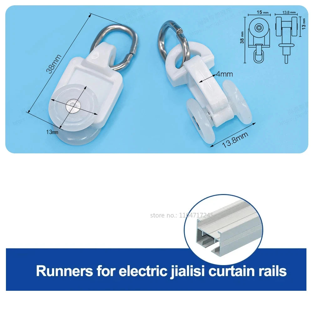 rails rideaux électrique rouleaux blanc argenté plastique lisse aluminium brossé moderne industriel métallique jialisi
