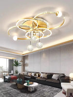 lustre moderne suspension contemporain argenté doré blanc noir globes translucides anneaux lumineux strass decoration