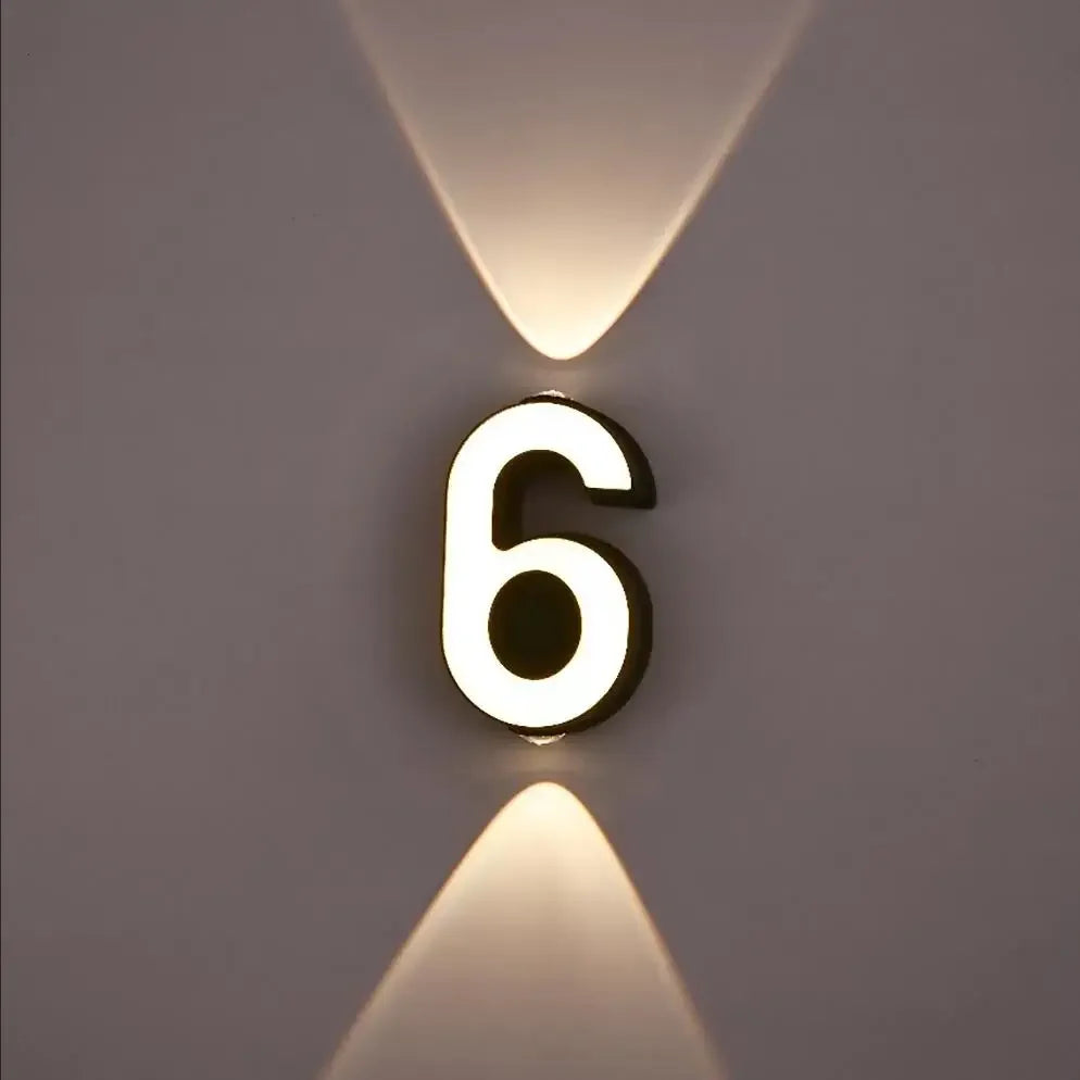numéro lumineux led blanc noir moderne ip65 adhésif 7w minimalisteintérieur extérieur