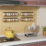 rangement mural épices transparent moderne vis fixations compartiments cuisine organisation.storage holder spice acrylic transparent