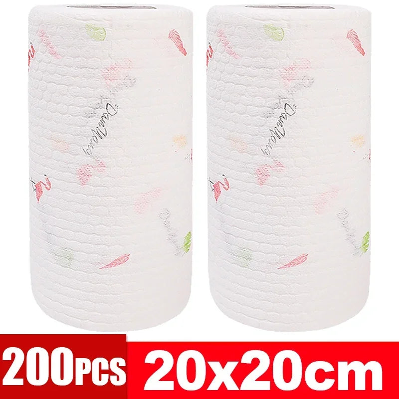 serviettes cuisine blanc texturées pratiques adhésives non tissées microfibre nettoyage respectueuses environnement pack 100PCS