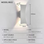 Lampe murale LED moderne minimaliste aluminium noir blanche extérieure IP65 étanche