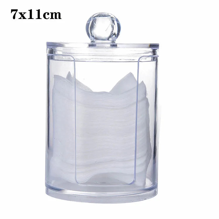 boîtes rangement transparentes couvercle bois boîte coton tige lingettes cosmétiques multifonctionnelle rechargeable moderne minimaliste