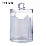 boîtes rangement transparentes couvercle bois boîte coton tige lingettes cosmétiques multifonctionnelle rechargeable moderne minimaliste