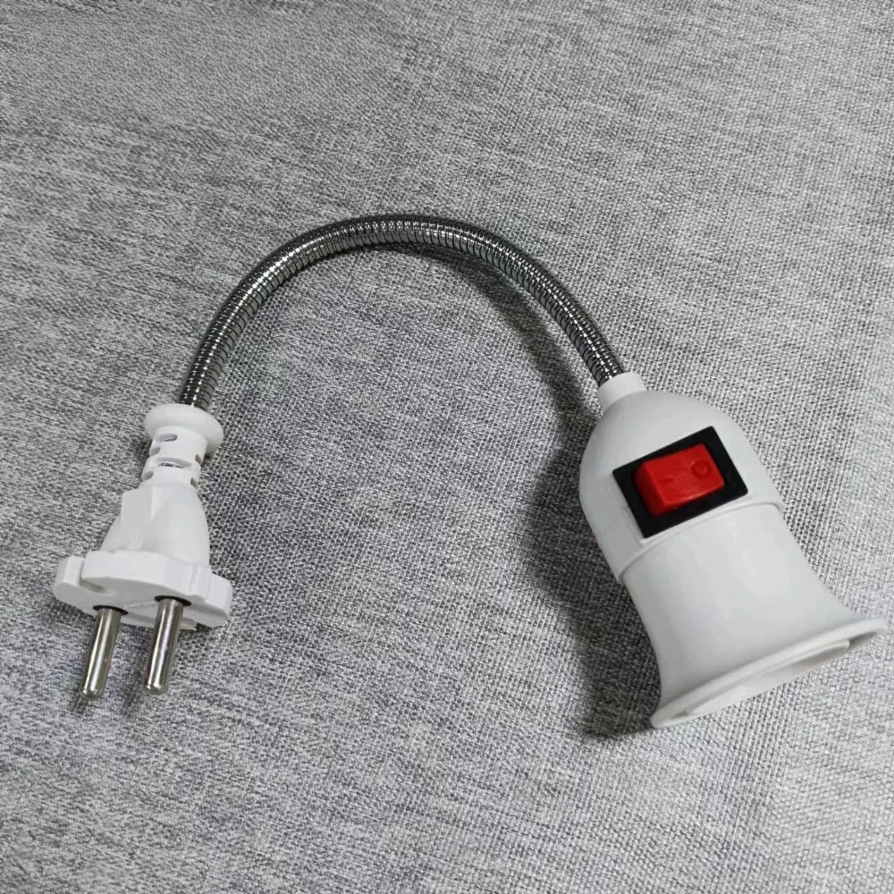 support lampe E27 flexible blanc moderne interrupteur prise us eu adaptable ledéconomieénergie