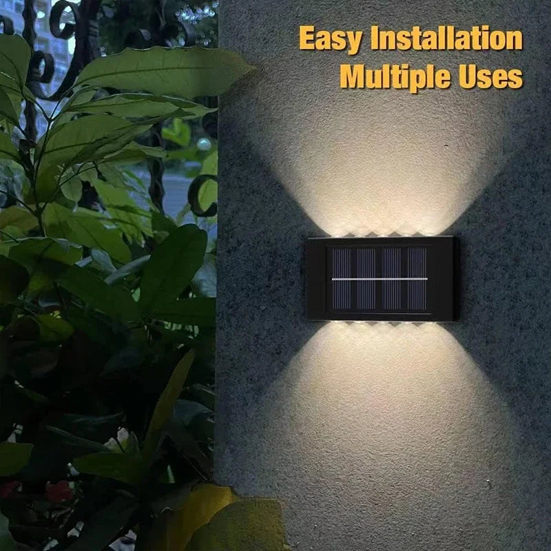 appliques murales solaires led noires decoration extérieure moderne panneaux solaires intégrés ip65