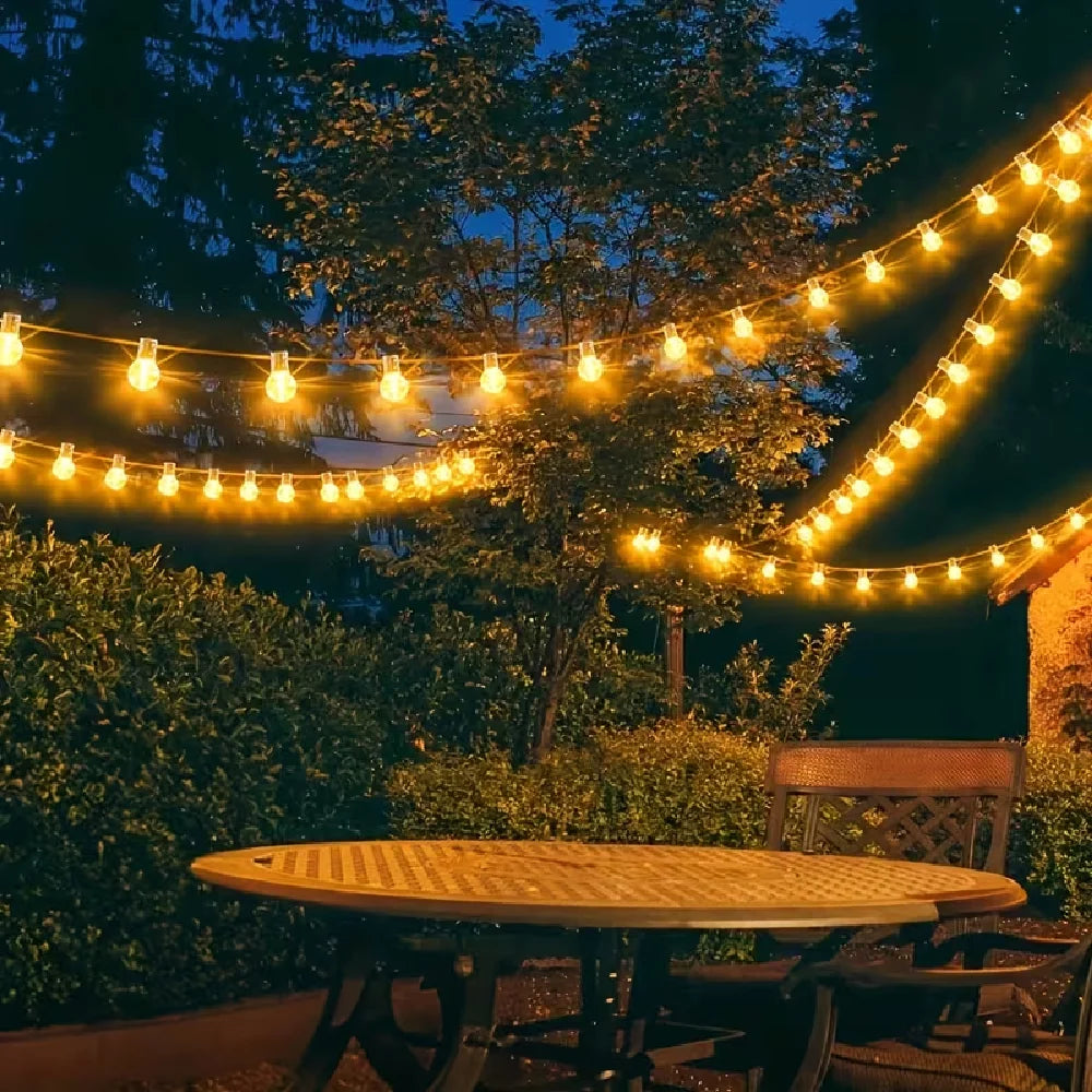 guirlandes lumineuses solaires extérieures blanc chaud vintage clips autonomes imperméables