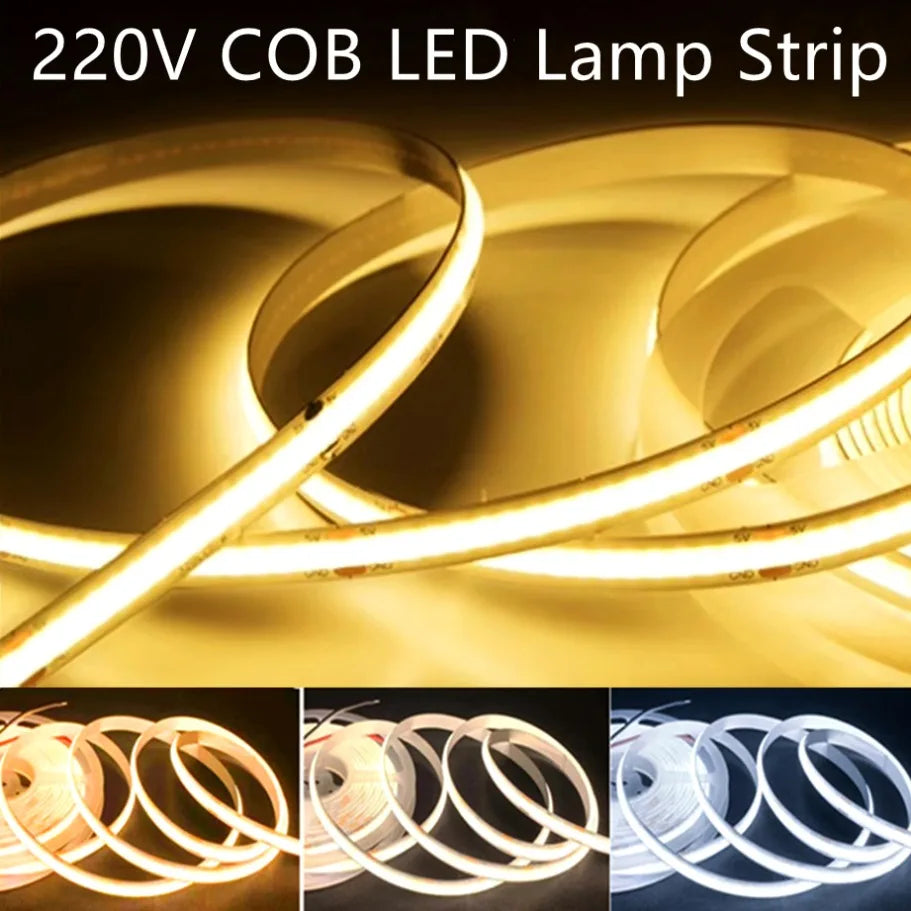 ruban led cob 240 leds blanc moderne adhésif 3000k 4000k 6000k 5mètres 220v