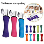 sac rangement couverts fourchettes cuillères couteaux polyestor rouge noir bleu rose vert simple moderne