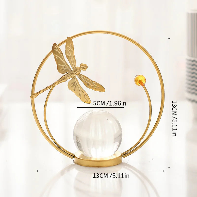 ornements décoration doré feuille papillon libellule moderne minimaliste transparent sphère