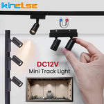 projecteur led noir moderne aimanté rail 12v 2w 2000lm industrial