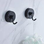 crochet mural ventouse acier inoxydable noir argenté moderne minimaliste serviette gant toilette fixations succion