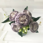 bouquet fleurs artificielles pivoine rose blanches decoration maison mariage anniversaireintérieur