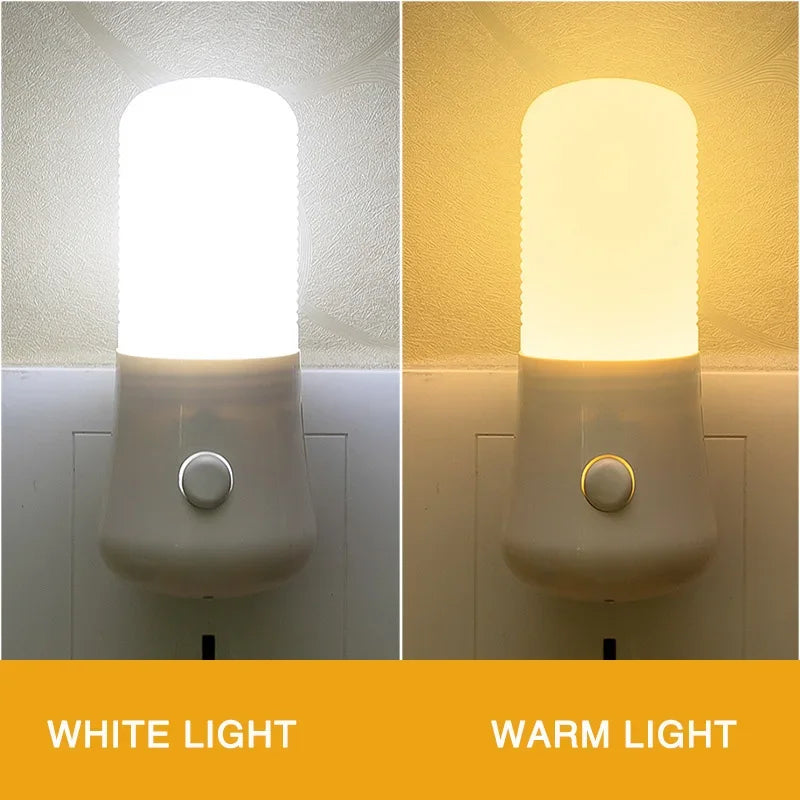 veilleuse lampe nuit bougie blanc moderne prise murale interrupteur led abs certification ul ccc